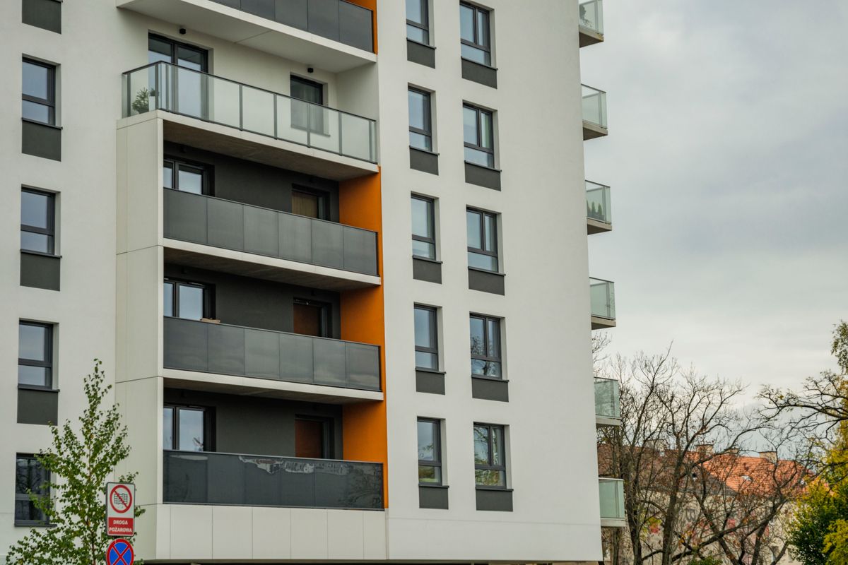 Modern housing complex next to the river